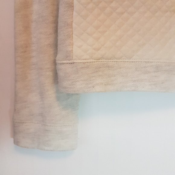 STYLE & CO Quilted Jacket Sweatshirt Blazer Petite Medium PM Cream Gold Full Zip - Picture 4 of 8